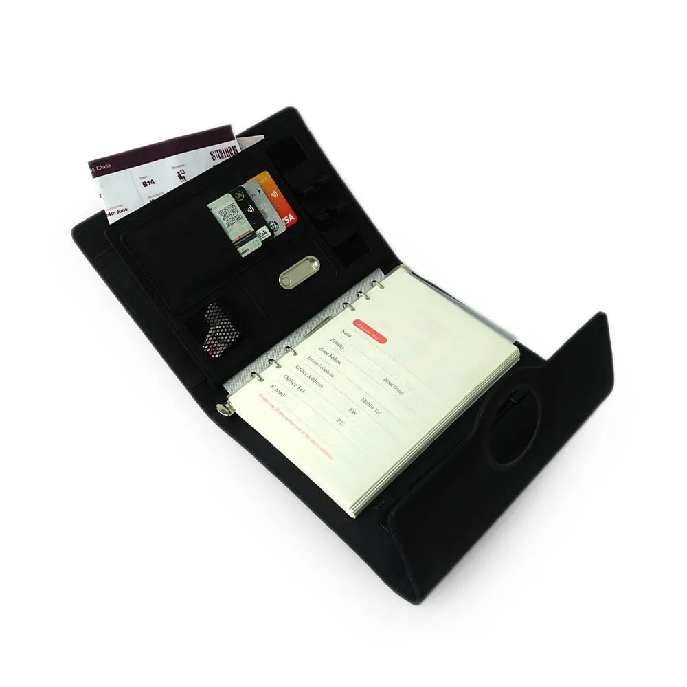 Luxe Smart Diary – Wireless Power Bank | 32GB USB | LED Lamp | Mobile Stand | Passport Holder
