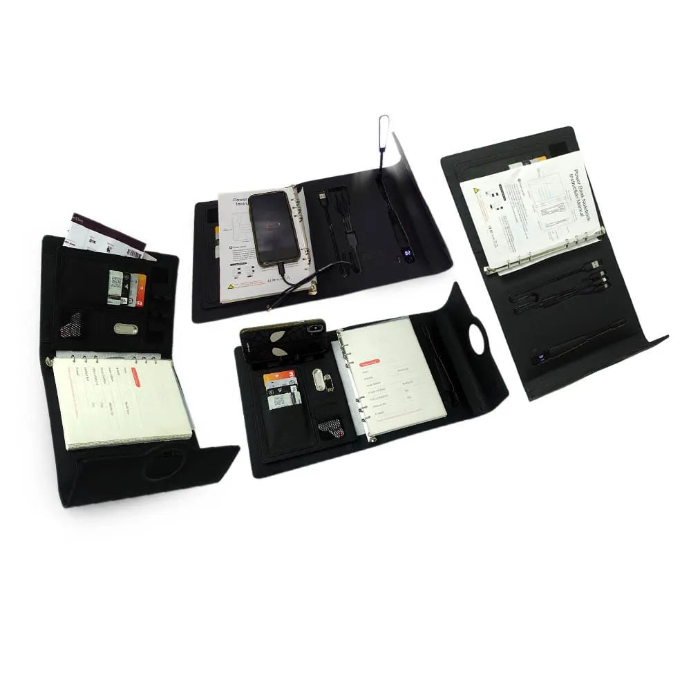 Luxe Smart Diary – Wireless Power Bank | 32GB USB | LED Lamp | Mobile Stand | Passport Holder