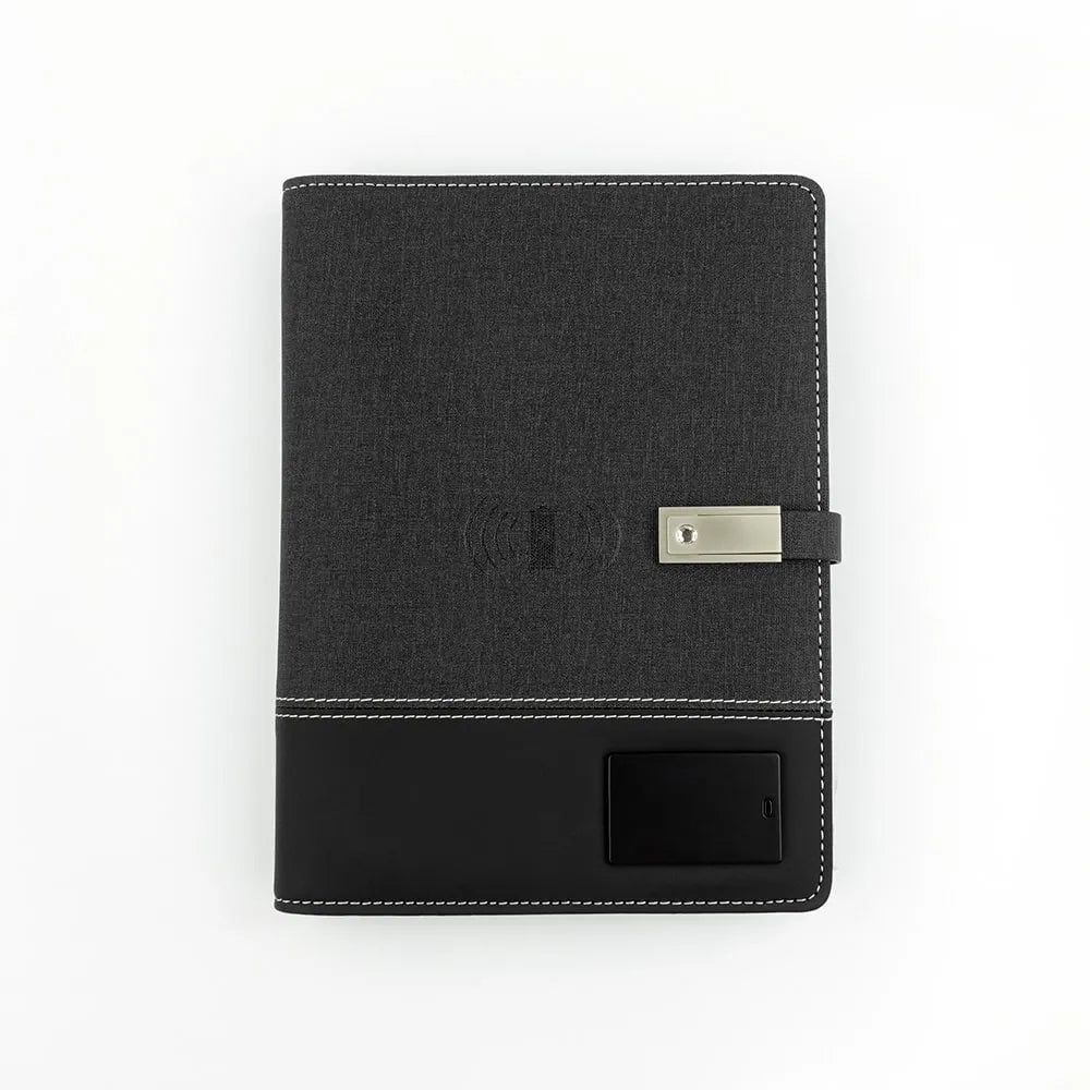 Smart Executive Diary | 8000mAh Power Bank | 64GB USB | LED Reading Lamp | Card & Passport Holder | Multi-Charging Cables
