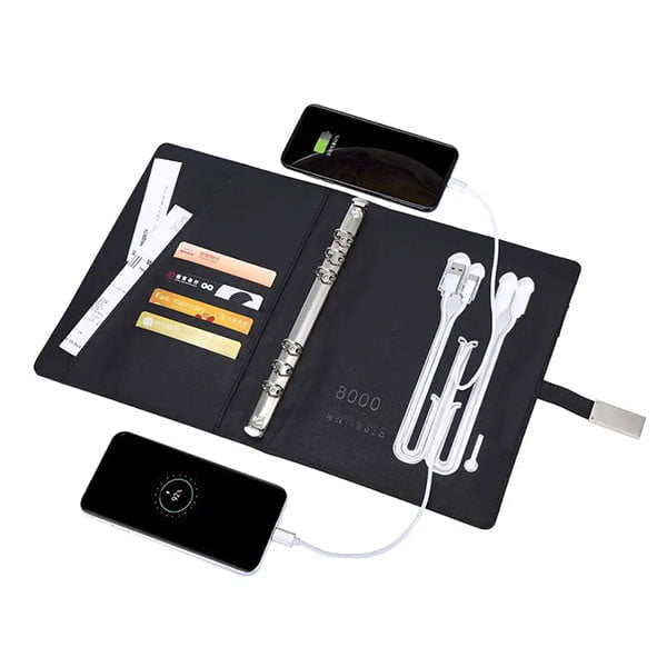 Luxe Smart Diary – Wireless Power Bank | 32GB USB | LED Lamp | Mobile Stand | Passport Holder