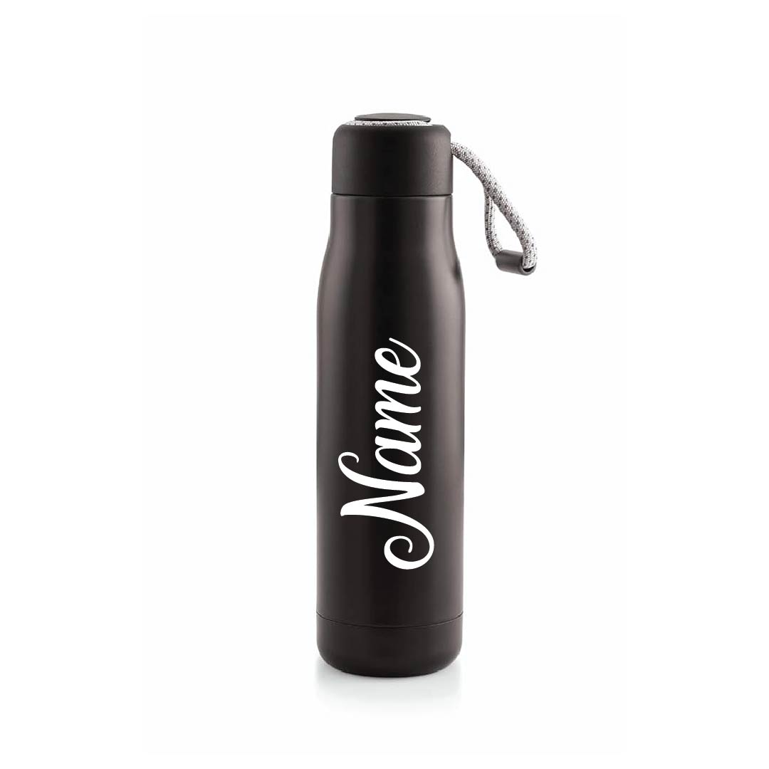 Customised Rope Strip Metallic Water Bottle – Premium Engraved Design