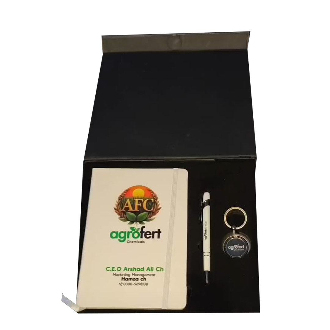 Premium Gift Combo – Personalized Diary, Engraved Pen & Custom Keychain