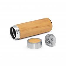 Bamboo Stainless Steel Bottle | Vaccum Insulated | Double Wall Hot & Cold | 500ml