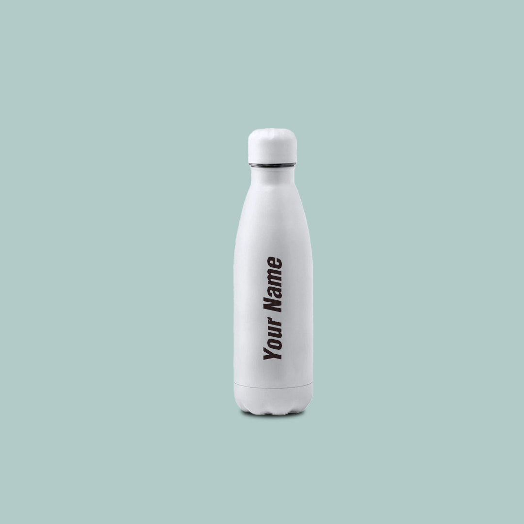 Personalized White Water Bottle – Custom Name Print 500ml