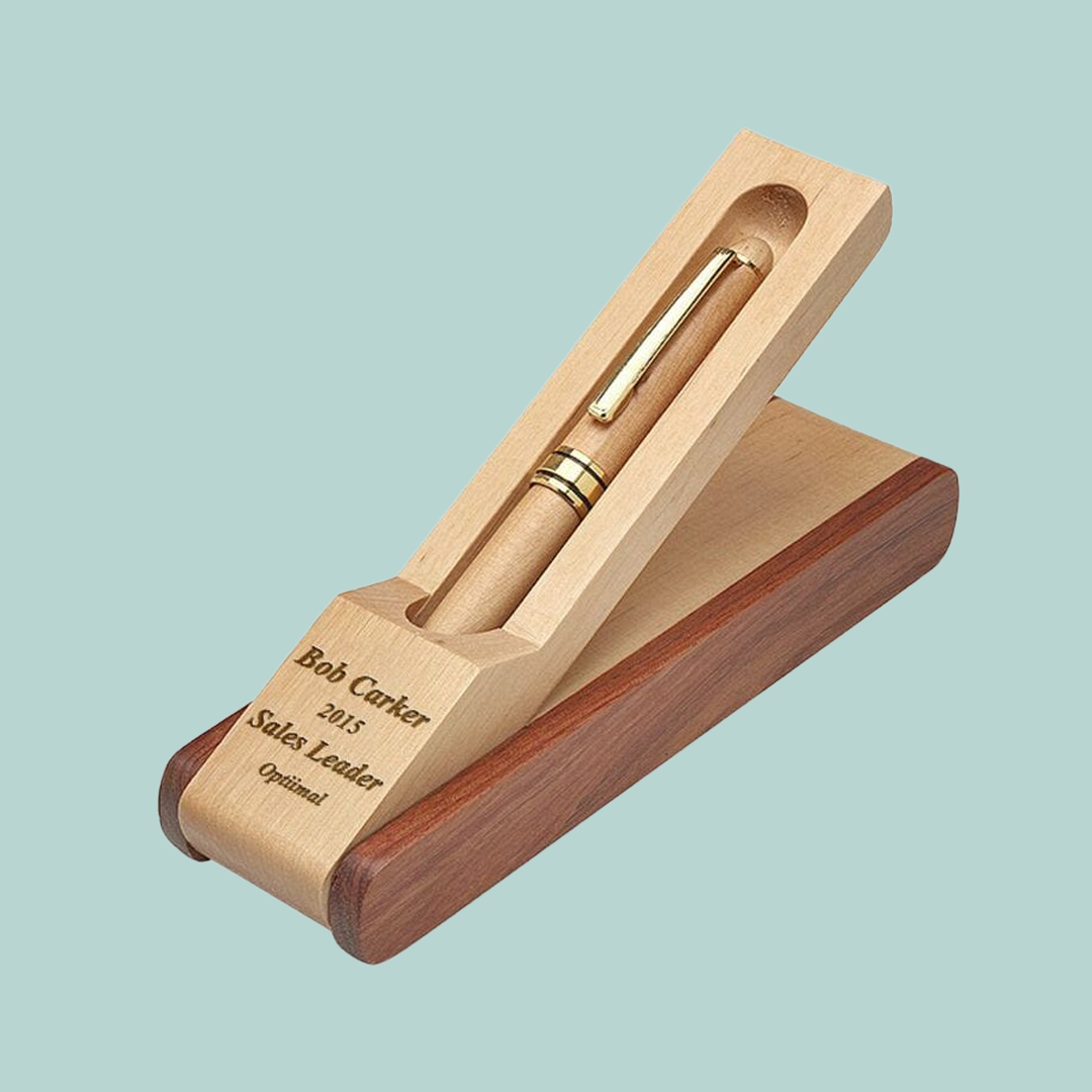 Premium Wooden Engraved Pen with Elegant Stand – Personalized Gift Set