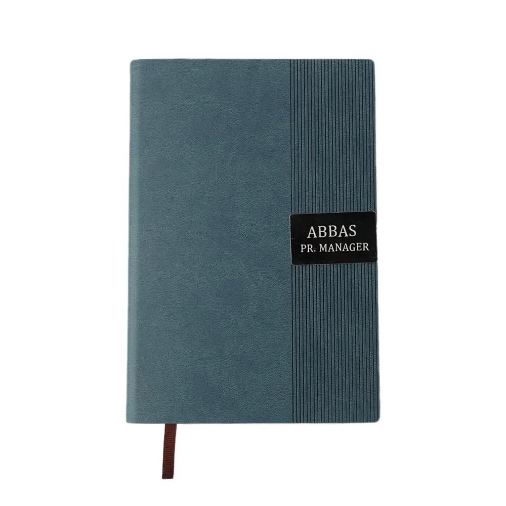 Leatherette Lines Pattern Executive Diary with Metal Plate | Custom Name Engraving